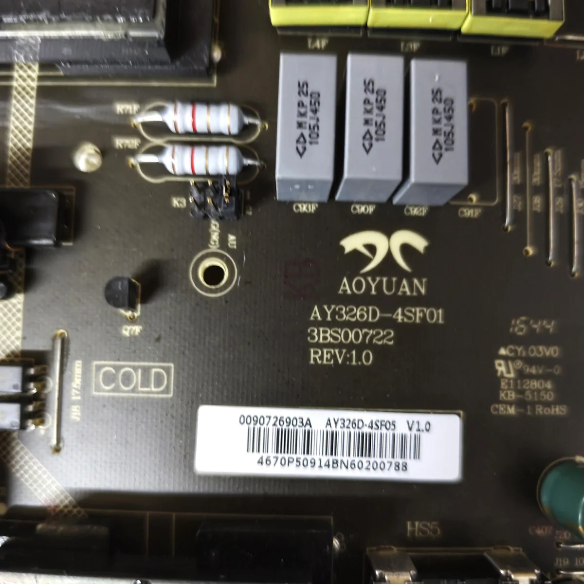 Placa do poder original Haier, u70h3, ay326d-4sf01 lcd, ay326d-4sf05, 0090726903a