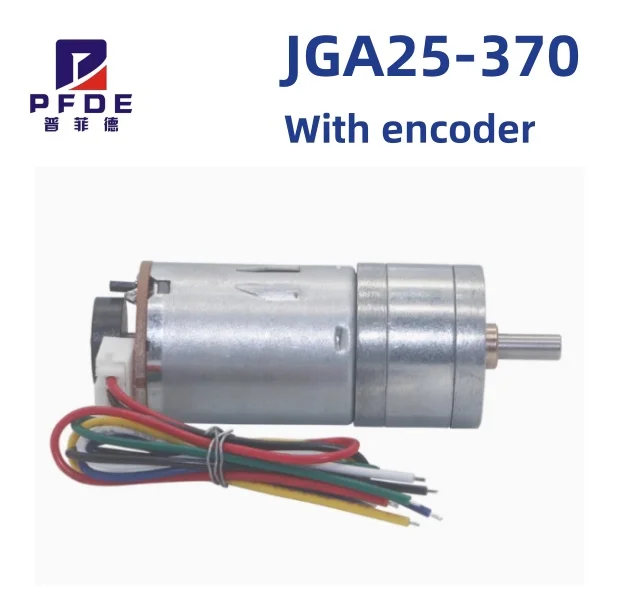 JGA25-370 Dc Vertraging Motor Met Encoder Snelheid Meten Code Disc Sterke Moment 6V 12V 24V
