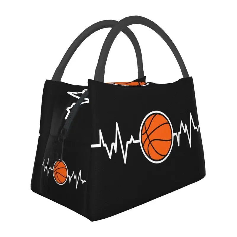 

Heartbeat Basketball Insulated Lunch Bags for Women sports Resuable Cooler Thermal Food Lunch Box Outdoor Camping Travel