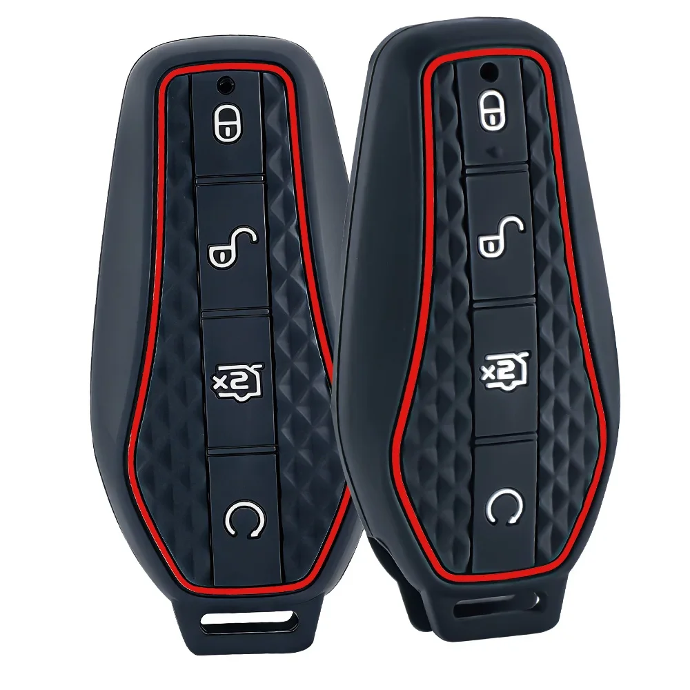 Non-slip Diamond Grain Key Sleeve Fit BYD Han Dolphin Atto3 Song PRO Tang DM Qin PLUS Soft Silicone EV Remote Key Protective Cap