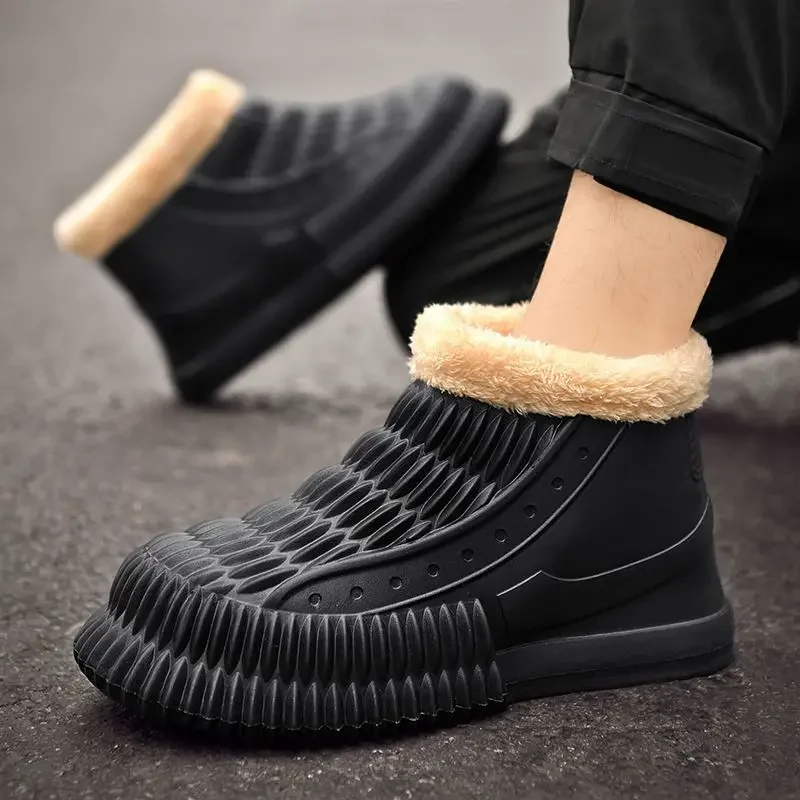 Warm Winter With Fur Men's Snow Boots Cheap Footwear High Quality Male Shoes In Promotion Comfortable Casual Non Slip Size 44 45