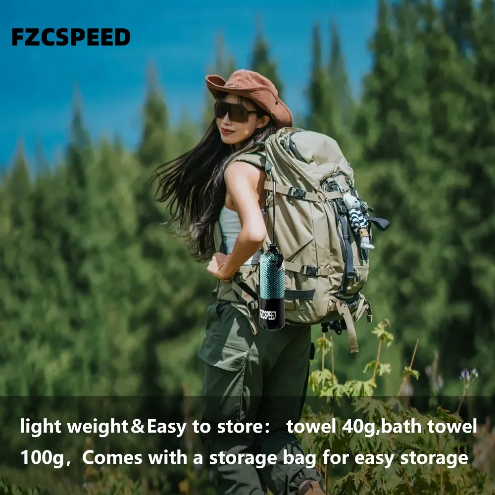 FZCSPEED Toalla de baño de playa de secado rápido: microfibra ultraabsorbente, compacta y portátil, con bolsa de malla】 para viajes en coche, gimnasio, yoga, senderismo