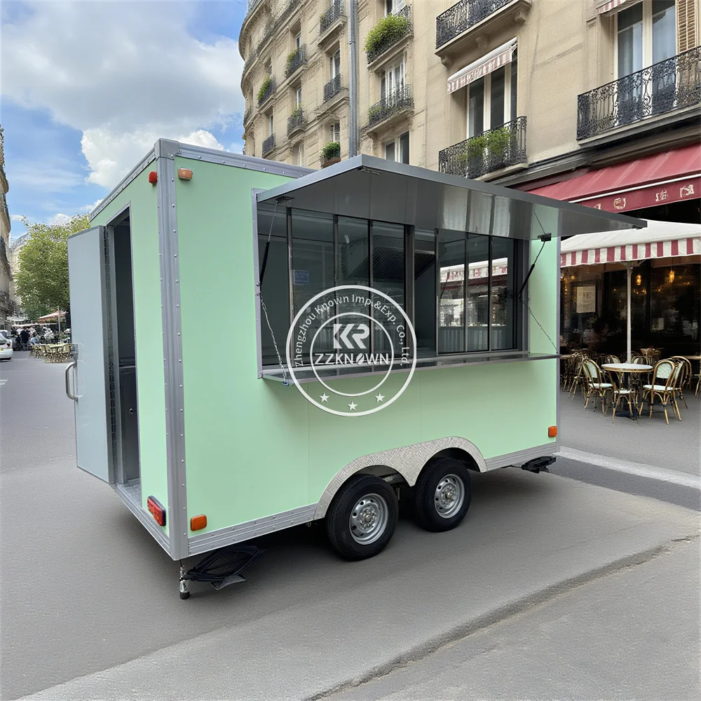 

Custom BBQ Burger Pizza Trailer Street Ice Cream Cart Concession Fast Food Trailer Mobile Food Truck With Full Kitchen