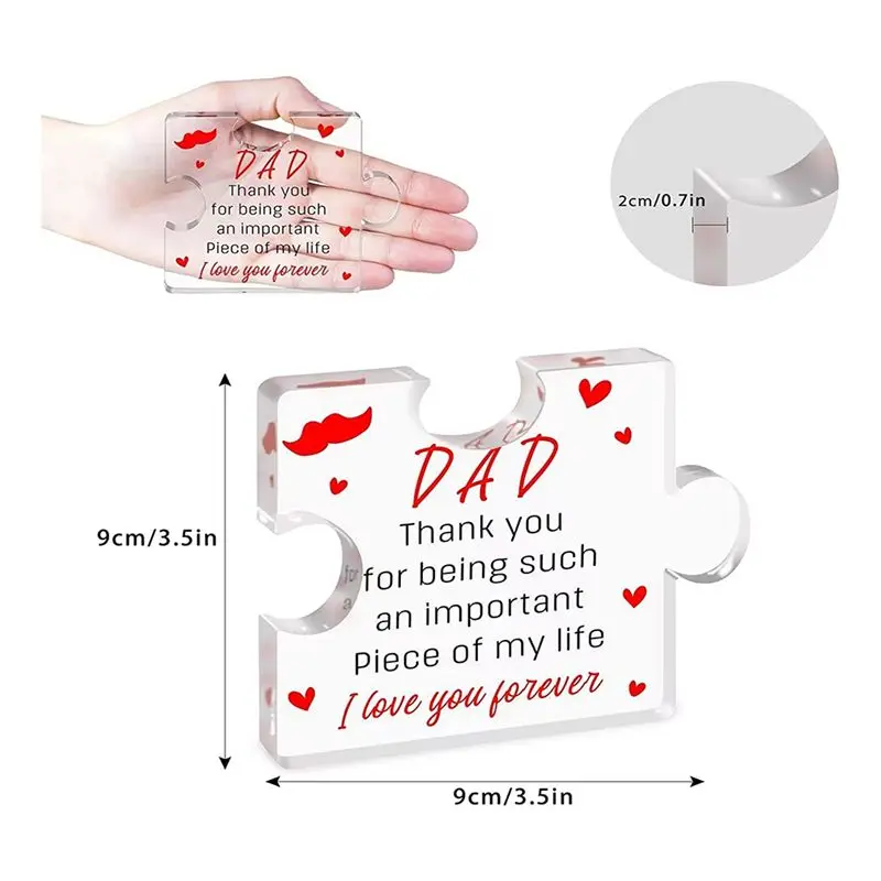 2026 + 2PCS Gifts for Dad From Daughter Son Wife Fathers Day Dad Gifts Dad Birthday Gift Ideas, Dad Gifts Acrylic Block