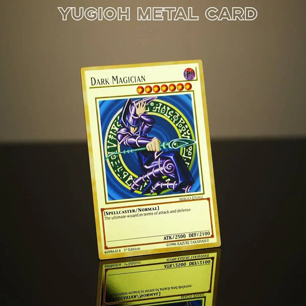 

Yugioh Cards Metal Yu Gi Oh Letters Gold Silver Blue Eyes White Dragon Dark Magician Tcg Anime Card Board Games Kids Toys Gifts