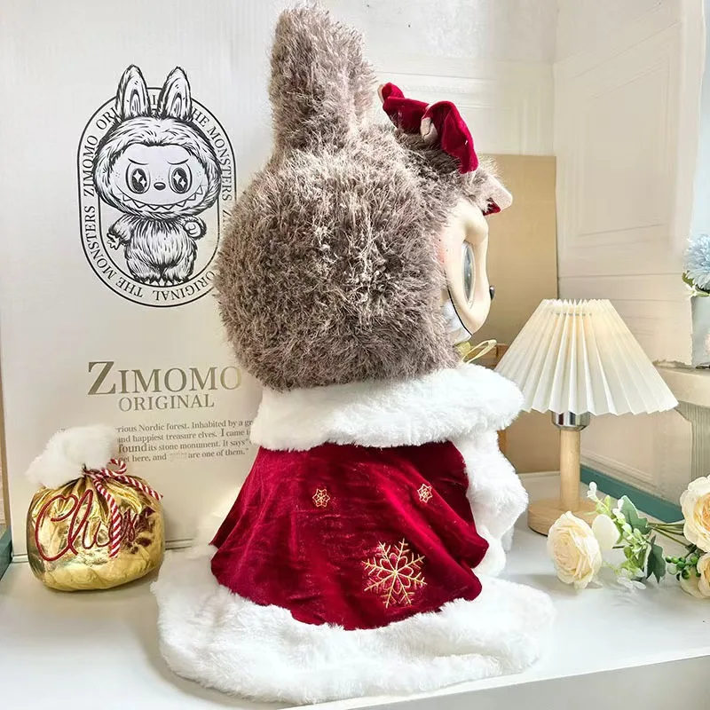 58cm Labubu Christmas Cloak Baby Clothes Cute Zimomo Queen High Ding Baby Clothes Long Cloak Set Christmas Gift Decoration