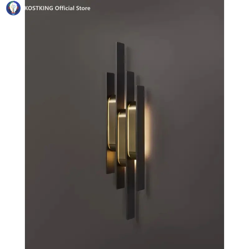 

Постмодернистский настенный светильник, золотой светильник для гостиной, столовой, простой светильник для спальни в скандинавском стиле, прикроватное освещение прохода