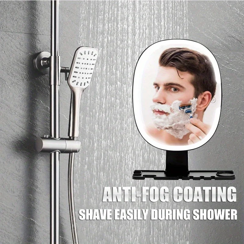 RadiantLED Lighted Makeup & Shaving Mirror - Wall Mounted, Anti-Fog, Ideal for Effortless Beauty in Shower or Bath - Sturdy Desi