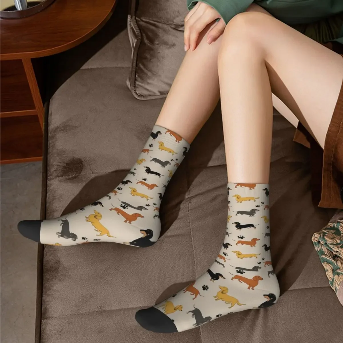 Weenie Weenies (Dachshund Sausage Dog) Socks Harajuku Sweat Absorbing Stockings All Season Long Socks for Unisex Christmas Gifts