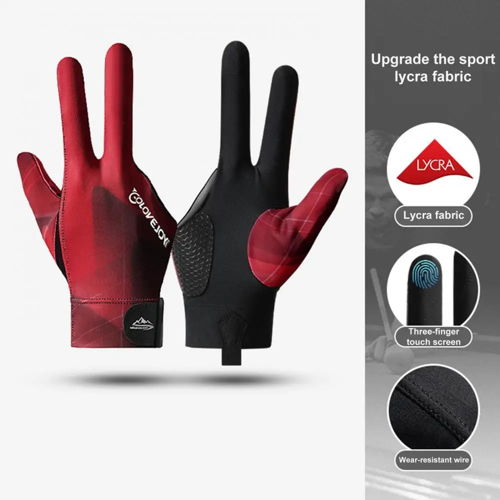 Gants de billard à écran tactile sans doigts pour hommes, gants souples, poignée améliorée, gants de billard respirants, main droite des magasins