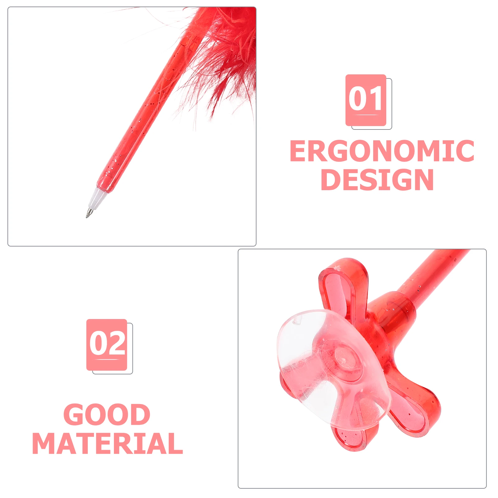 

12pcs Ballpoint Pens Ostrich Shape Smooth Writing Stationery For Creative Pens Plastic Design Writing