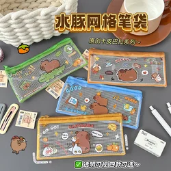 DIY Capibara Pencil Bag Cute Capybara Transparent Stationery Bag Student Portable Multifunctional Storage Bag Pencil Case