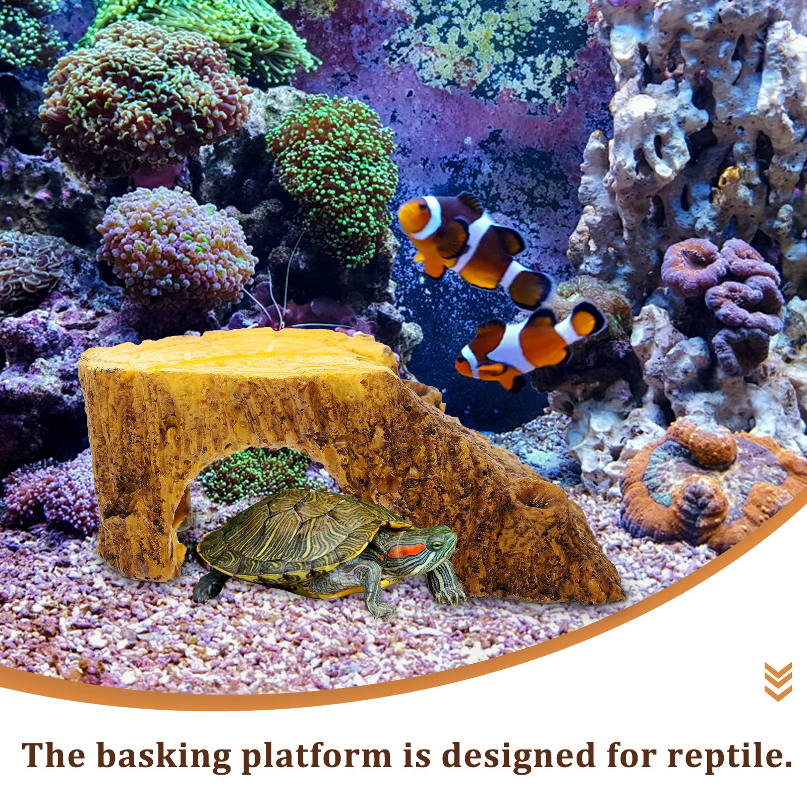 1Pcs Turtle Basking Platform Resin Craft Terrace Aquarium Reptile Terrace for Tortoise Resting and Exercise Fish Tank