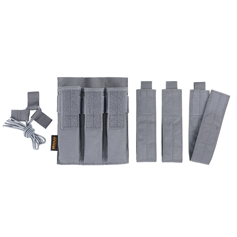 MP5 MP7 KRISS Triple Magazine Pouch Tactical Modular Molle Magazine Pouch Carrier Airsoft 500D Nylon Mag Bag