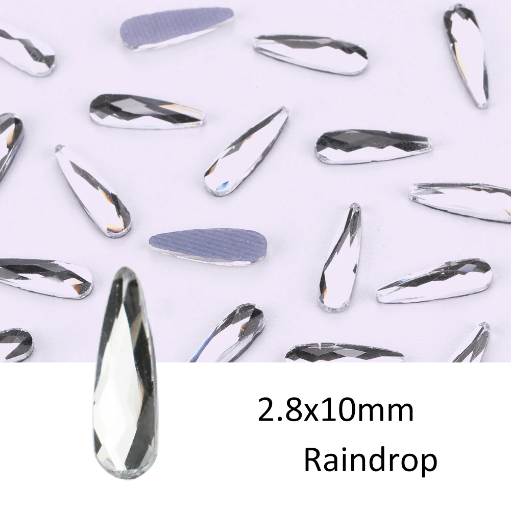 YHB Glitter Crystal Strass Flatback Hotfix Raindrop Shaped Rhinestones For Shoes Bags Phones Fabric Garment Nail accessories