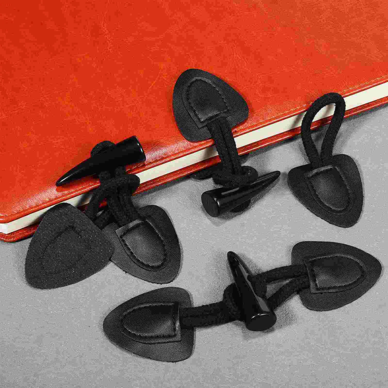 4 Pairs Fashion of Coat Horn Buttons ( Black) Sewing Accessories for Cotton Rope