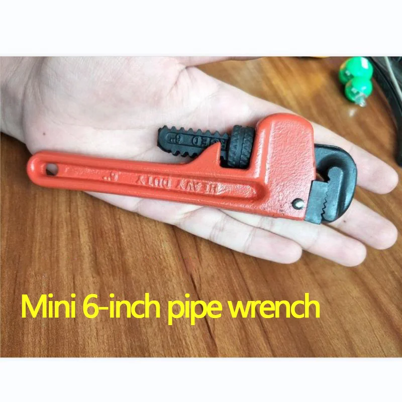 

Mini American Heavy-Duty Small Pipe Wrench 6 Inch 150mm Large Opening Plumbing Faucet Wrench Repair Hand Tool