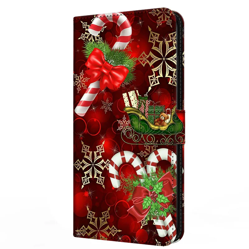 Dompet Magnetik untuk Red Magic 11 Pro Plus Pro+ Relief Stand Book Flip Cover Capa Redmagic11 Funda Christmas Cartoon Leather Case