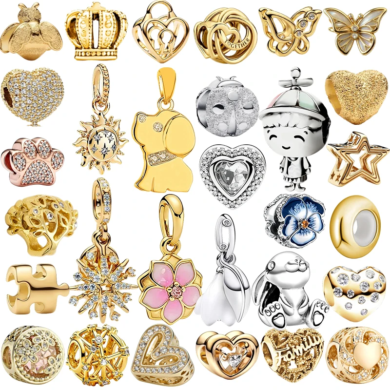 

New Original Charm Beads,Textured Bee Mini Charm&Little Boy Charm&Radiant Star Charm Bead Fit Pendant Bracelet Women Jewelry Gif