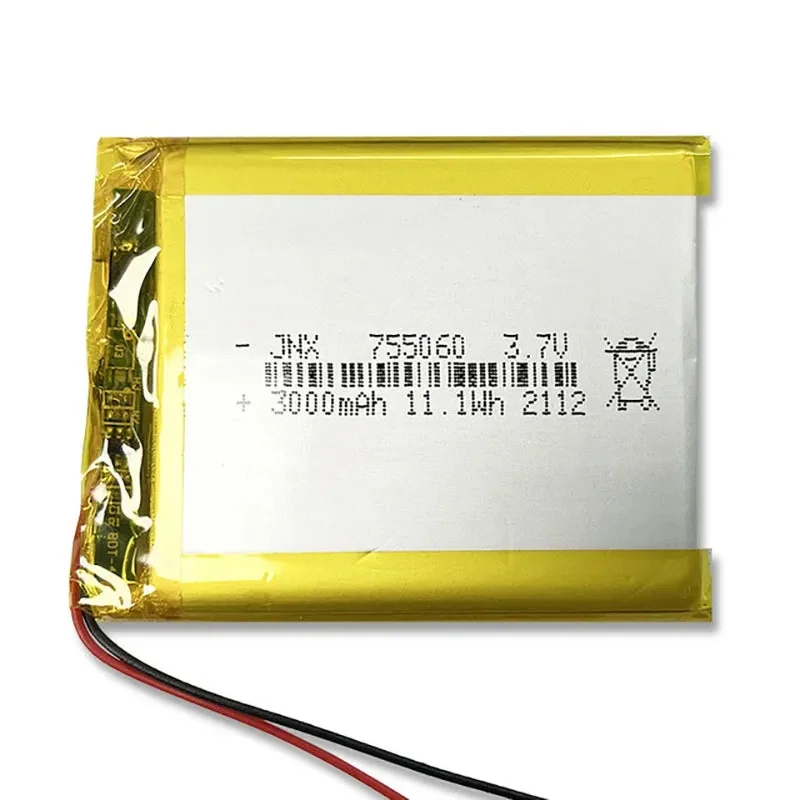 1-2pcs 755060 3.7V 3000mAh rechargeable lithium polymer battery for mobile phones tablets beauty medical equipment electric toys