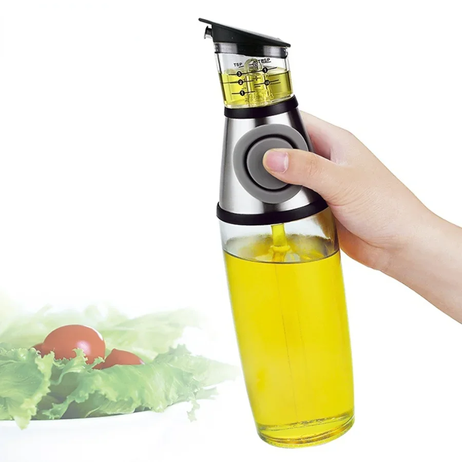 Öldruck Sprüh flasche Öltopf Öl flasche Glas zum Messen Kochen bpa kostenlos neues Design Großhändler Fabrik