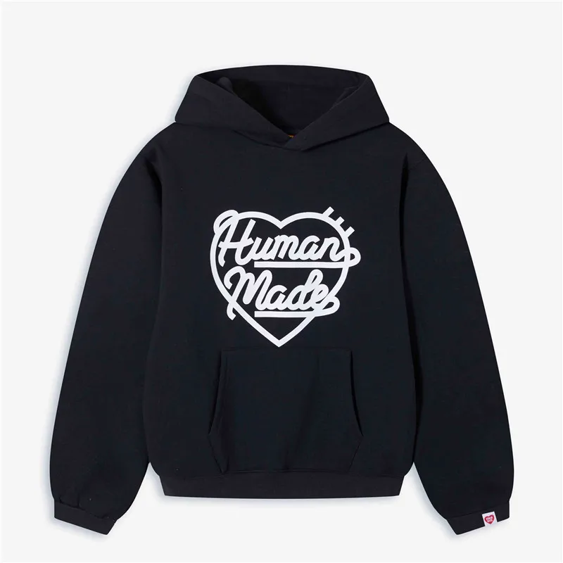 

ЧЕЛОВЕЧЕСКАЯ флисовая толстовка с большим сердцем, японский свободный унисекс, повседневный теплый пуловер