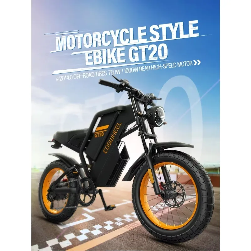 Custom Off-Road Electric Mountain Bike Motorcycle 1000W 48V 61-80km/h