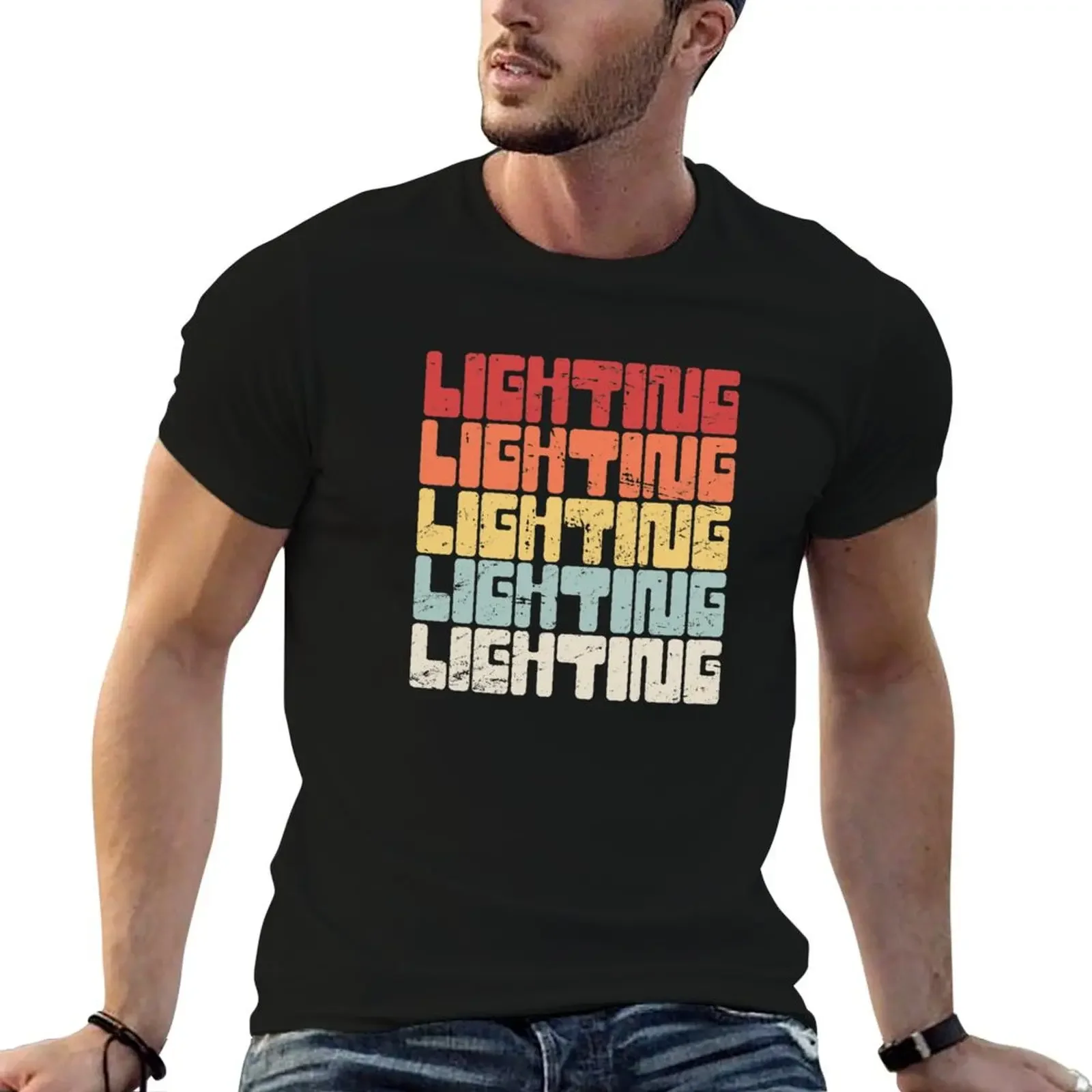 Vintage LD / Funny Stage Lighting Designer T-Shirt street wear graphic t shirts T-shirts for men cotton