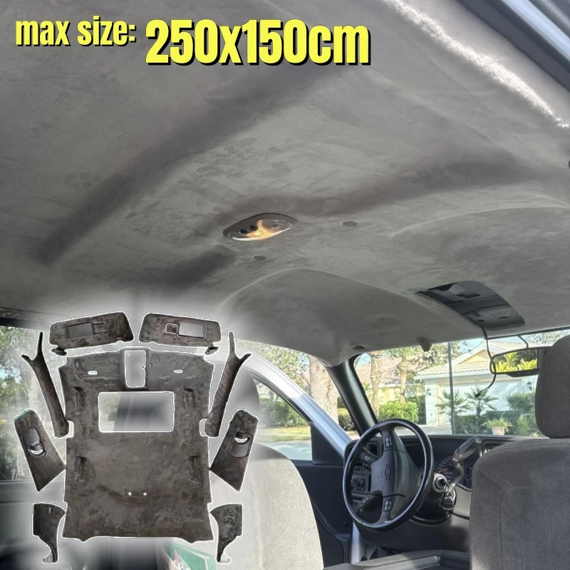 

Car Sky Roof Repair Fabric Suede Cloth Foam Backing for Car Interior Modification Auto Upholstery Renovations DIY Craft Decor
