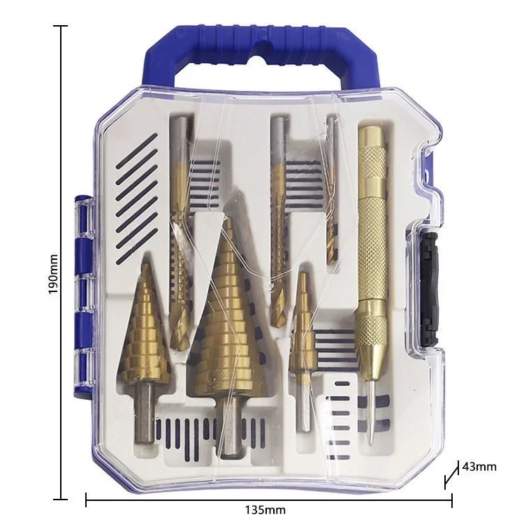 Imagem -03 - Hss Straight Groove Step Drill Bit Grupo Revestido de Titânio Madeira Abridor de Furos de Metal Núcleo do Cortador 312 4-12 420 mm