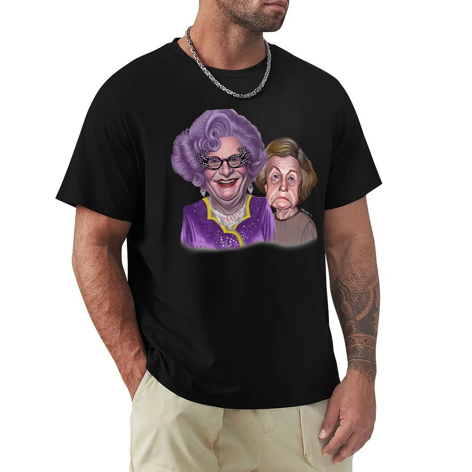 Dame Edna Everage and her constant traveling companion (and bridesmaid) Madge Allsop by James Brennan T-Shirt