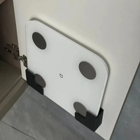 1 Pair Wall Mounted Weight Scale Storage Rack Plastic Bracket Traceless Paste Space Saving Design Suitable For Home And Bathroom