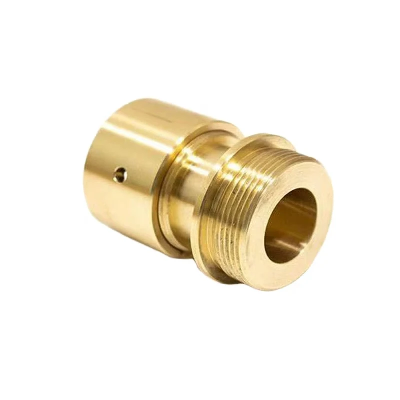 CNC machined custom brass material single hole cylindrical pipe fittings with holes cylindrical parts