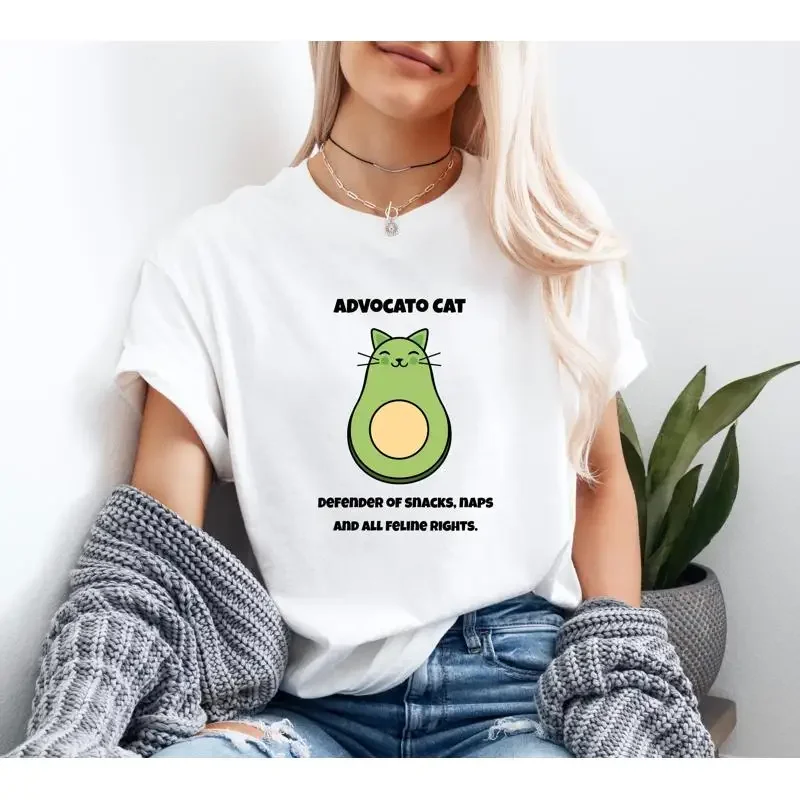 Funny Advocato CaT T Shirt Defender of Snacks Naps Feline Rights Lover Pun Cute