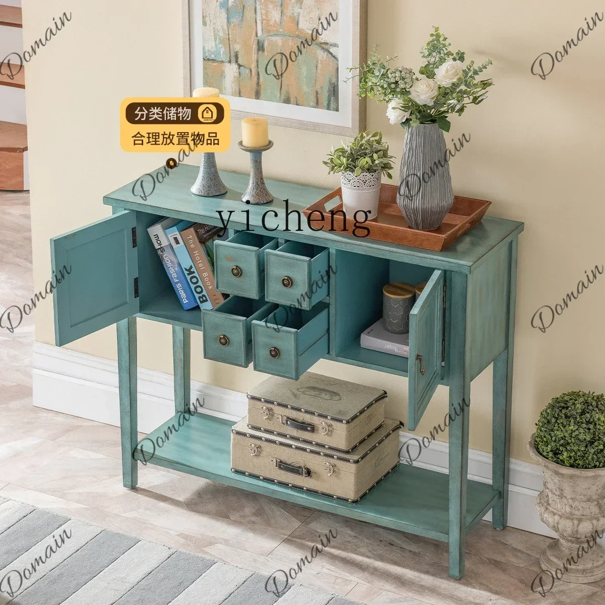 HIJ AZ  entrance cabinet, living room screen partition, modern simple wall side table, old dining side cabinet