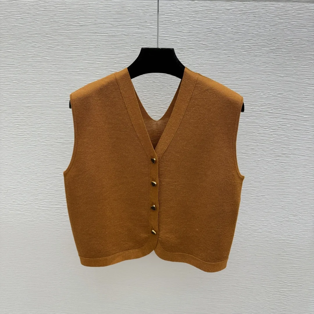 2026Women's Autumn/Winter V-Neck Wool Knit Cardigan Vest
