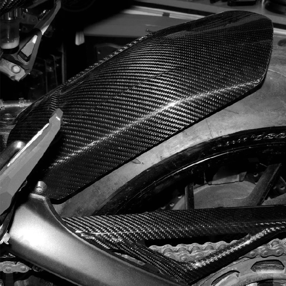 3K Carbon Fiber Motorcycle Rear Fender Splash Mud Guard Durable Motorbike Modification Accessories Fit 2014-202
