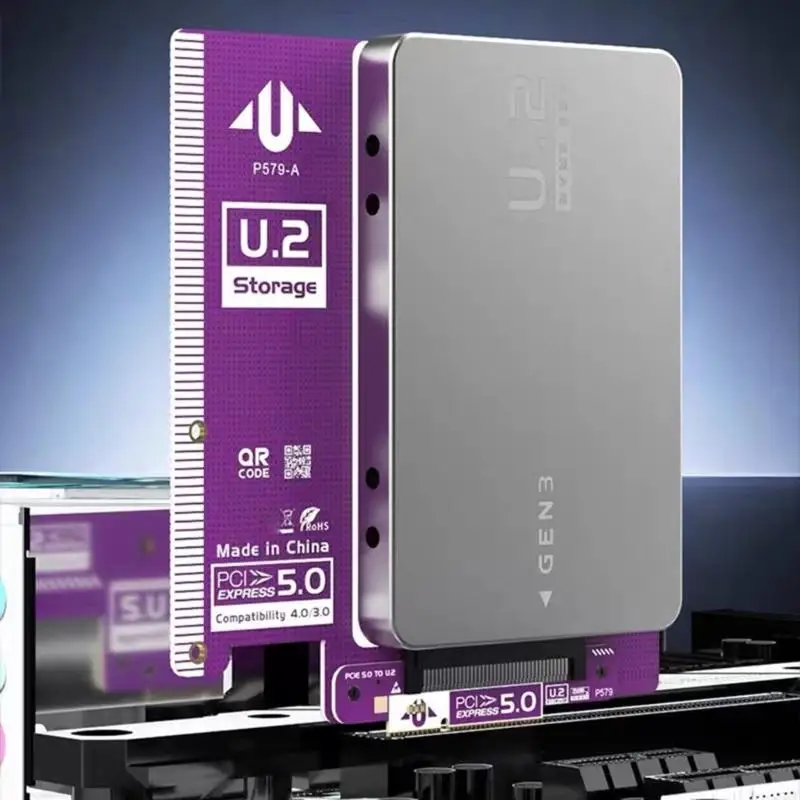 بطاقة محول قرص صلبة متعددة محرك أقراص متعددة لـ PCIE 5.0 4x مع استقرار جبل رأسي وتبديد الحرارة المتقدم 83CF