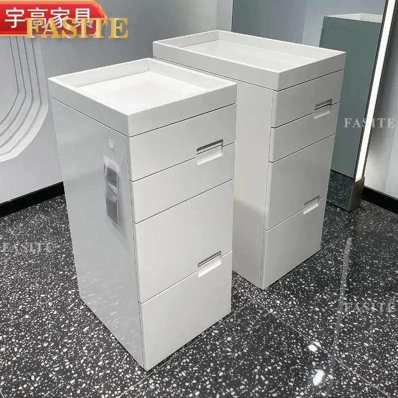 For Hair Tool Cabinet Barber Shop Cutting Perming Dyeing Storage Desk Beauty Trolley Work Station with Wheels