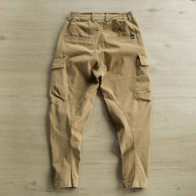 Outdoor Casual Men's Multi Pockets Cargo Pants 2025 Spring Fall Daily Fashionable Men Trousers Streetwear Mens Solid Color Pants