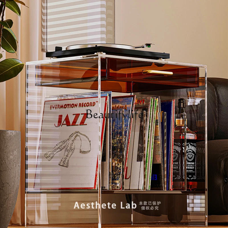 Magazine Cabinet Gramophone Record Cabinet Maillard Short Sofa Side Cabinet Acrylic  Storage