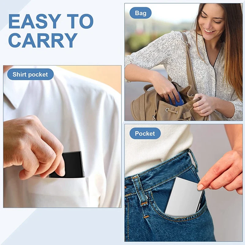 3 แพ็คโลหะผู้ถือบัตรเครดิต 6 ช่องใส่การ์ดสแตนเลส Rfid Blocking บัตรเครดิตกรณี Protector สําหรับผู้ชายผู้หญิง