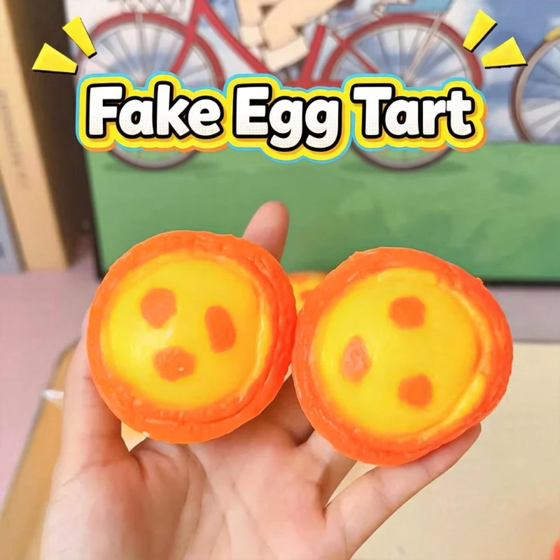 Egg tart Handmade Squishy Ball Crunchy Stress Ball Squishy Toys Moldable Squeeze Ball ASMR Sensory Anti Stress Fidget Toys image 6