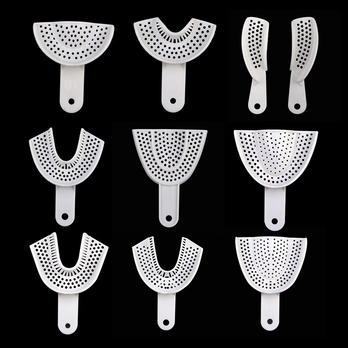 

10Pcs/set Dental Impression Plastic Trays Without Mesh Tray Dentist Tools Dentistry Lab Material Teeth Holder Trays