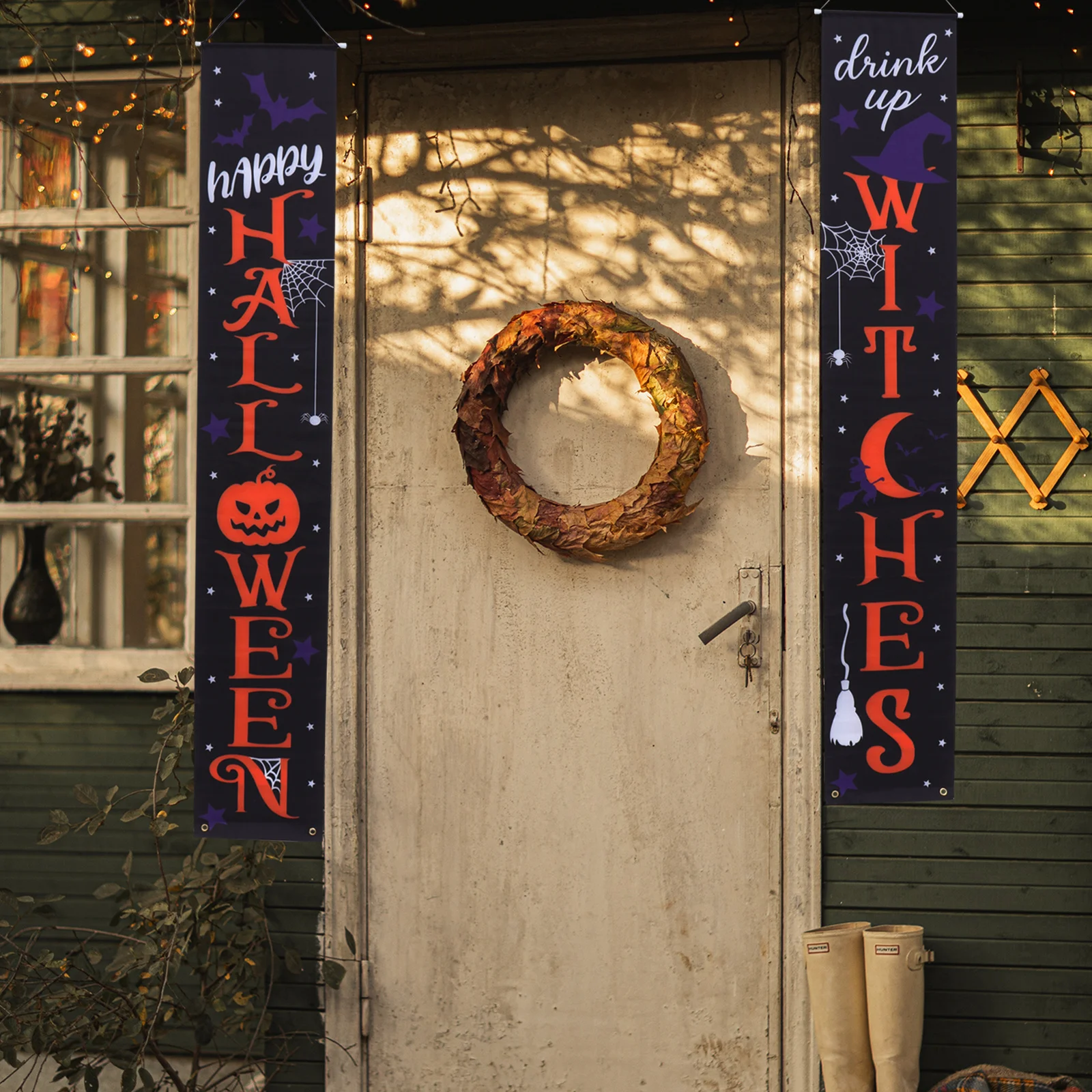 

1Set Halloween Hanging Decor Door Sign Banner Adornment for Shop Entrance Way Outdoor Indoor Celebration Decorations