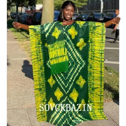 African Dress For Women With Scarf Shawl Printing Riche Bazin Nigerian Traditional Wedding Party Dashiki Robe For Wedding Cloth