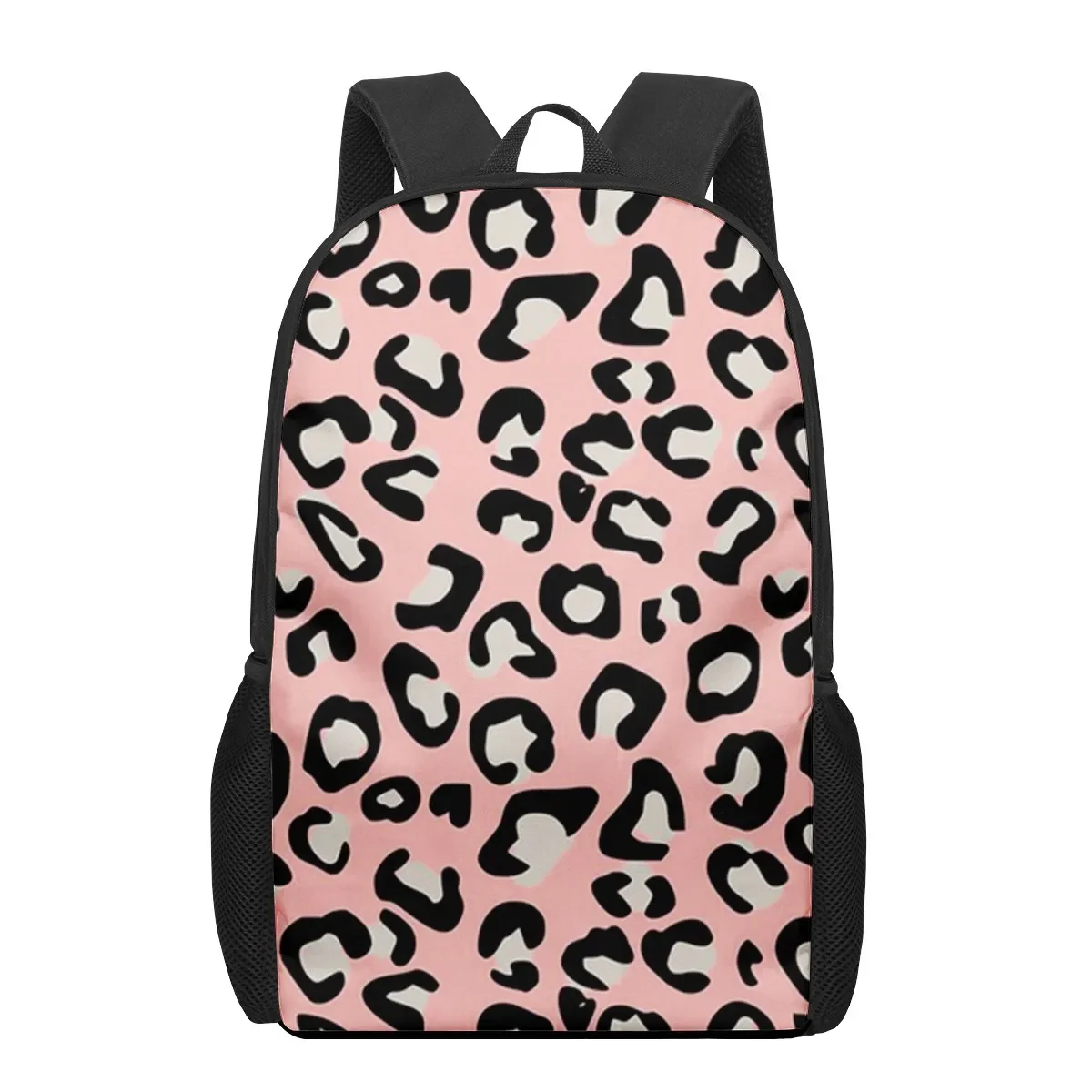 16 Polegada leopardo impressão mochila portátil saco casual daypack para viajar acampamento compras animal pele impressão escola bookbag