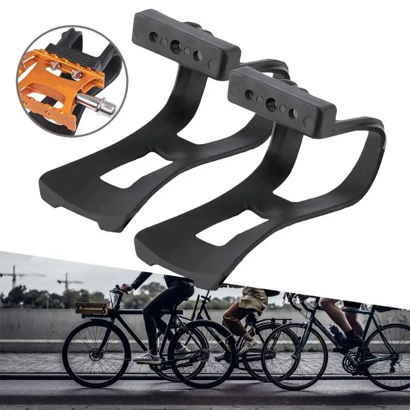 97QE Road Bike Pedal Toe Clip Bicycles Pedal Half Clips Cycling Pedals Toe Clip Strap