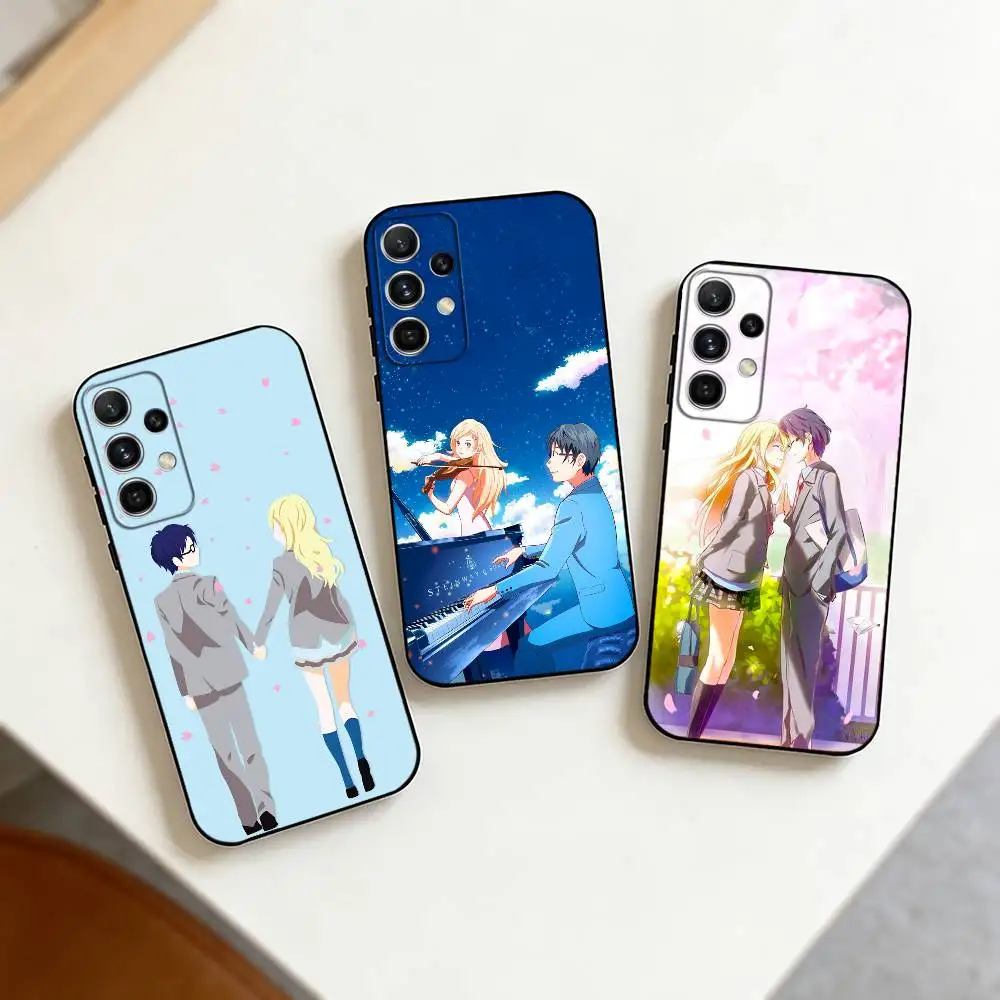 

April-LOVE S-Shigatsu Kaori Kousei Phone Case For Samsung S25,S24,S21,S22,S23,S30,Ultra,S20,Plus,Fe,Note,10,9,5G Black Cover