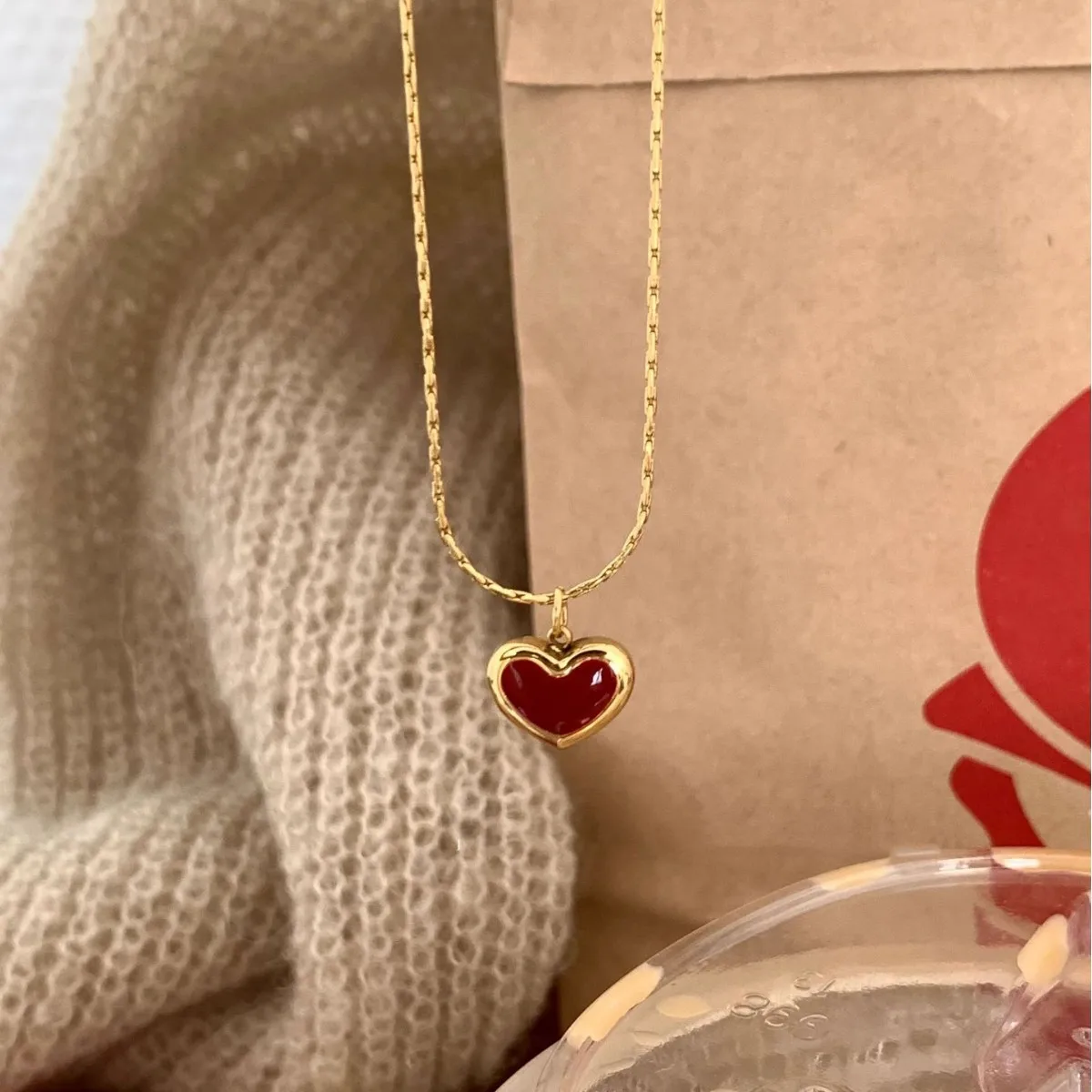 Women's 925 Sterling Silver Love Heart Necklace with Bow Knot Bead